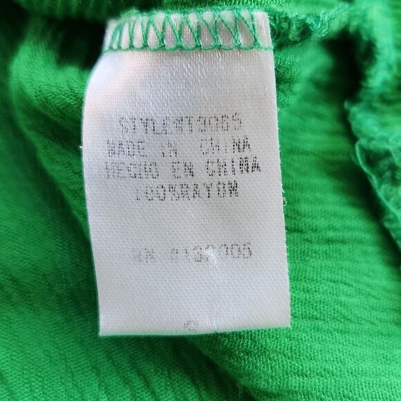 Entro -325 Anthropologie Kelly Green 3/4 Sleeve peasant blouse top Small - Picture 7 of 7